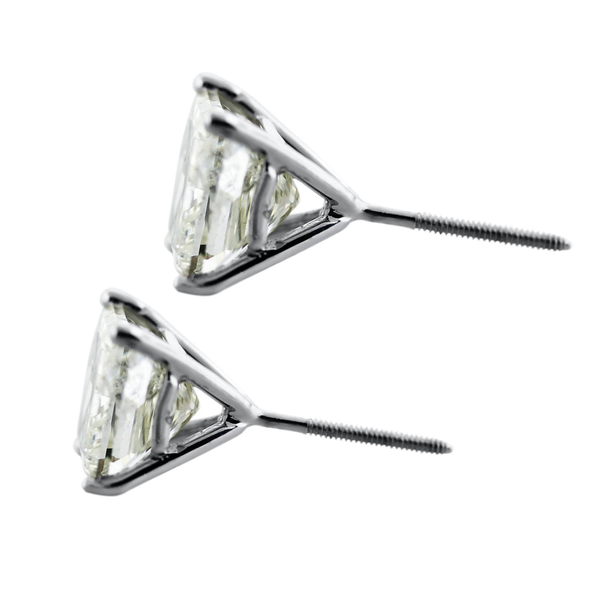 White Gold Princess Cut Diamond 8.06ctw Stud Earrings