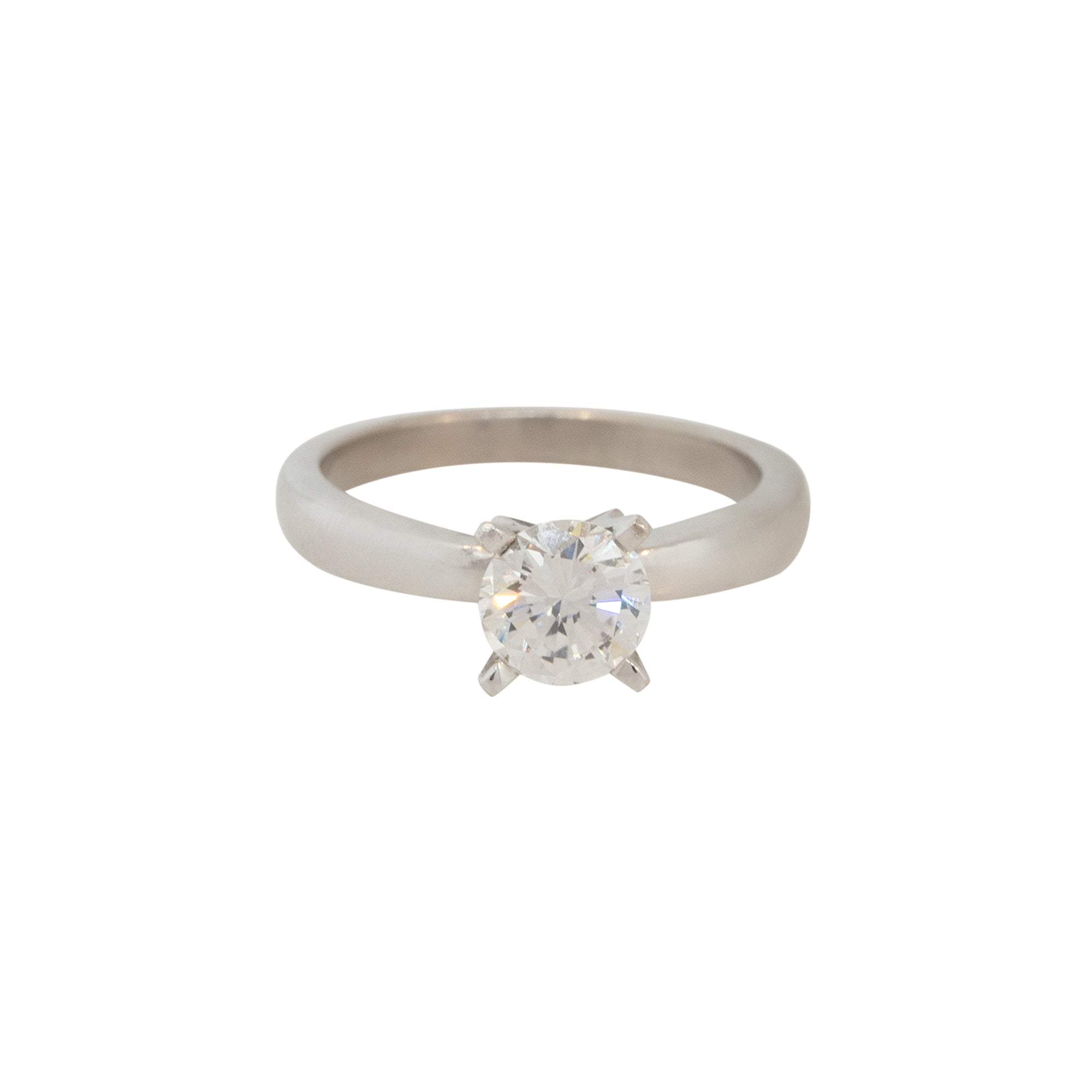 18k White Gold 1.05ctw Round Brilliant Diamond Solitaire Engagement Ring