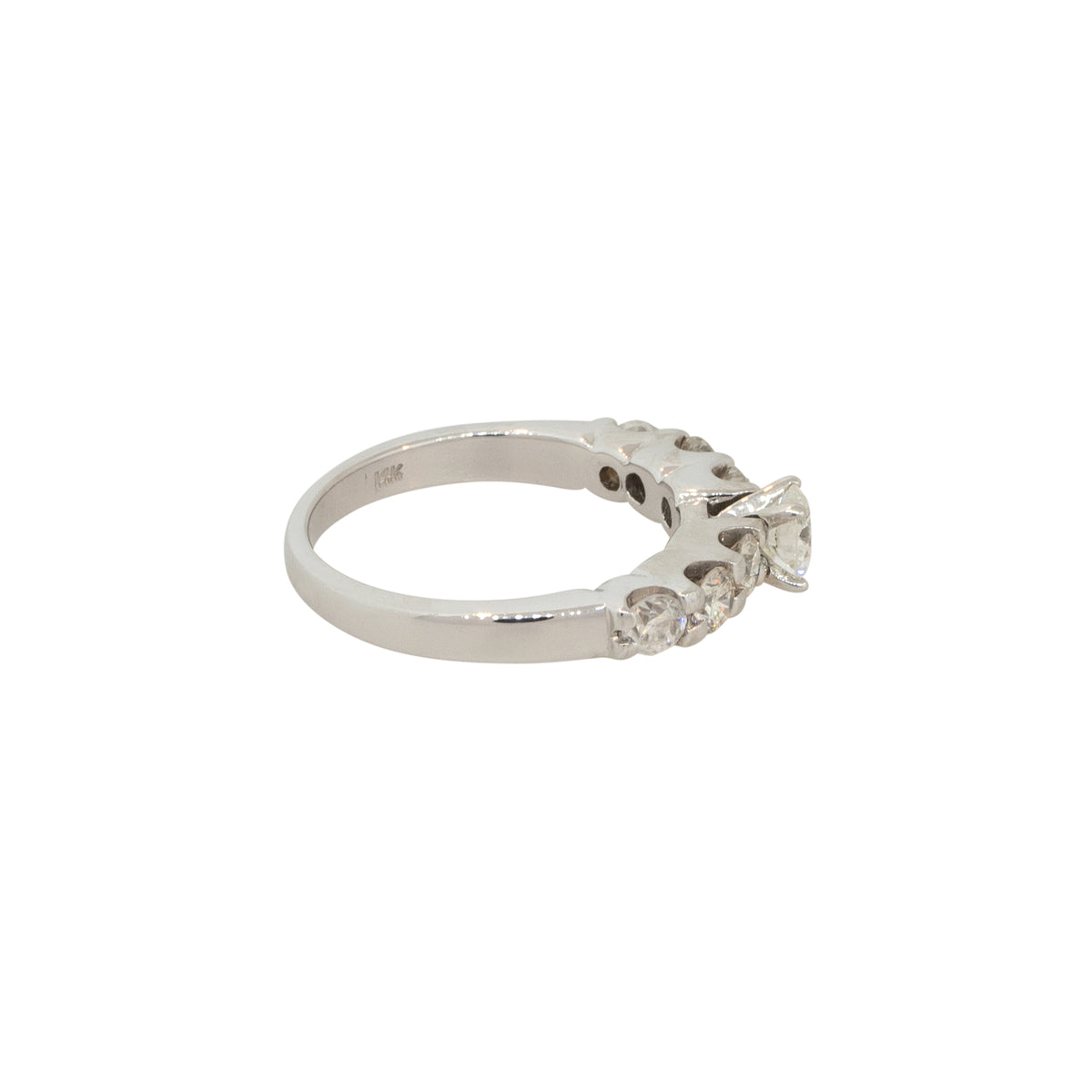 GIA Certified 14k White Gold 1.09ctw Round Brilliant Diamond Engagement Ring