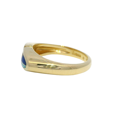 Kabana 14k Yellow Gold Enamel, Opal & Diamond Accented Ring