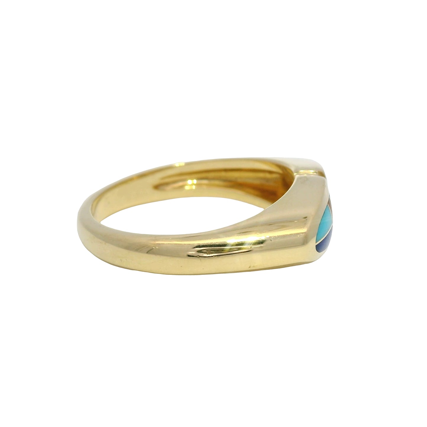 Kabana 14k Yellow Gold Enamel, Opal & Diamond Accented Ring