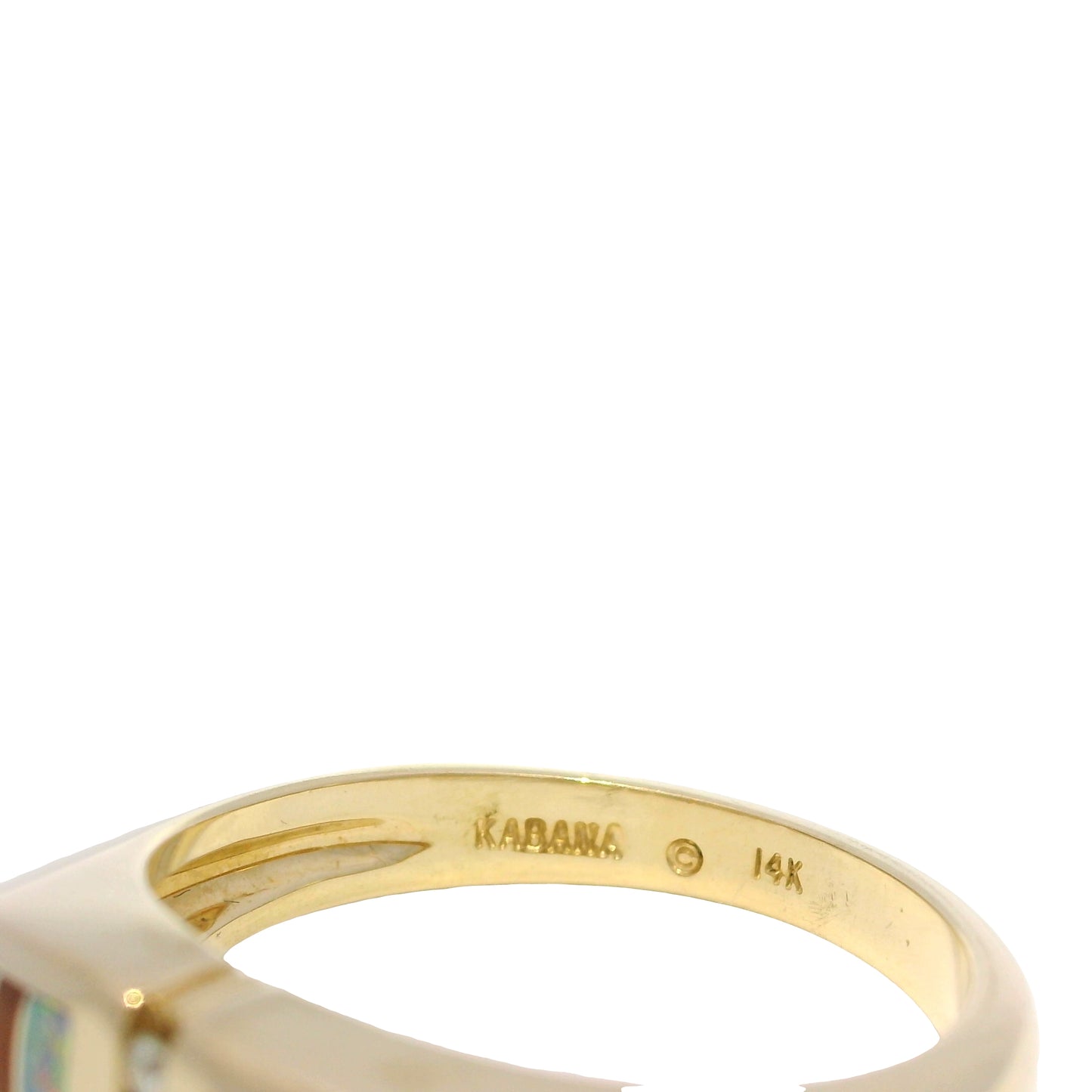 Kabana 14k Yellow Gold Enamel, Opal & Diamond Accented Ring