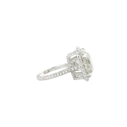 18k White Gold 11.59ctw Cushion Cut Diamond Engagement Ring