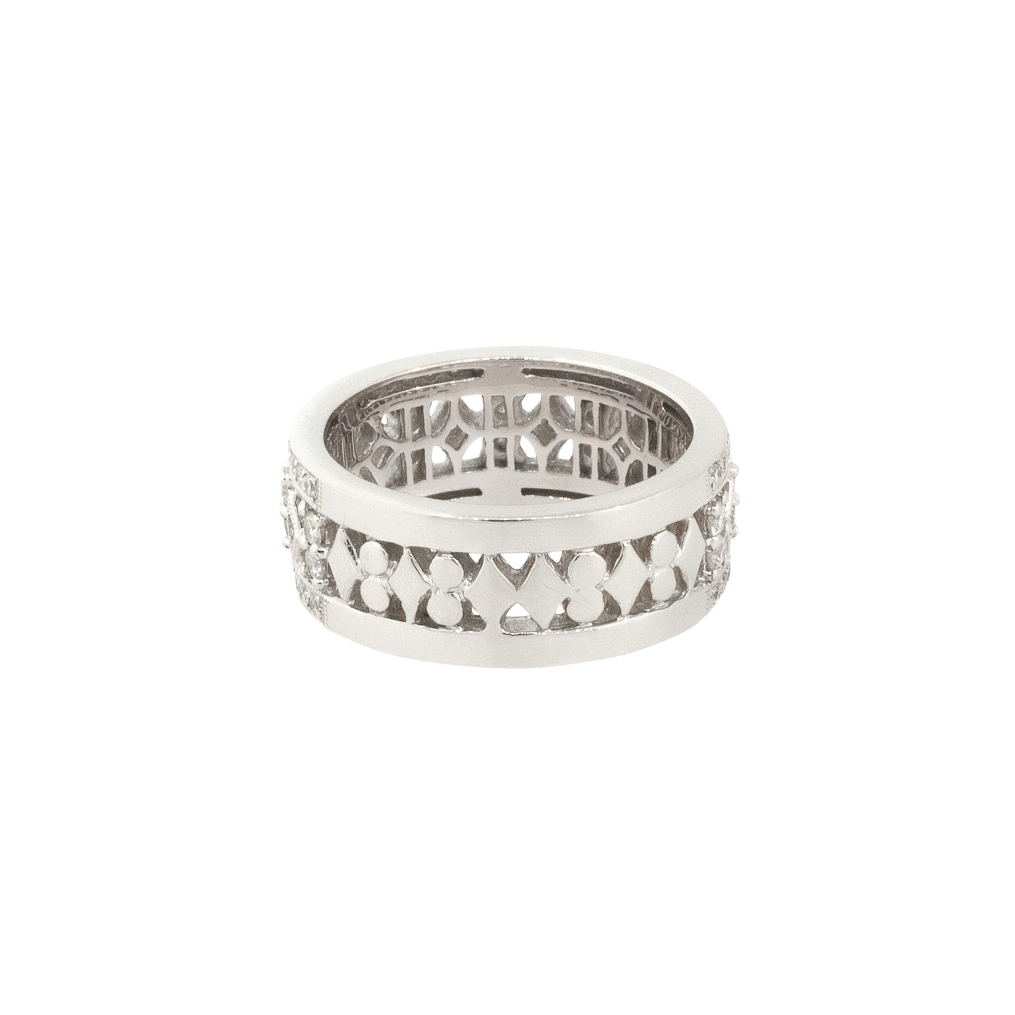 18k White Gold 1.30ctw Diamond Filigree Wedding Band