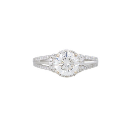 GIA Certified 18k White Gold 1.79ctw Round Brilliant Cut Diamond Engagement Ring