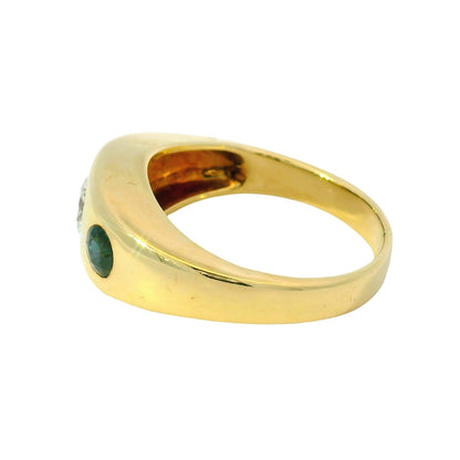 14k Yellow Gold .50ct Diamond .50ctw Sapphire Ring