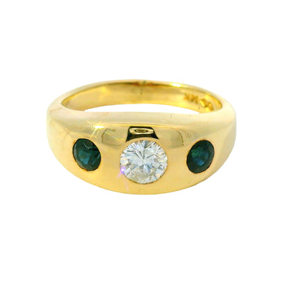 14k Yellow Gold .50ct Diamond .50ctw Sapphire Ring
