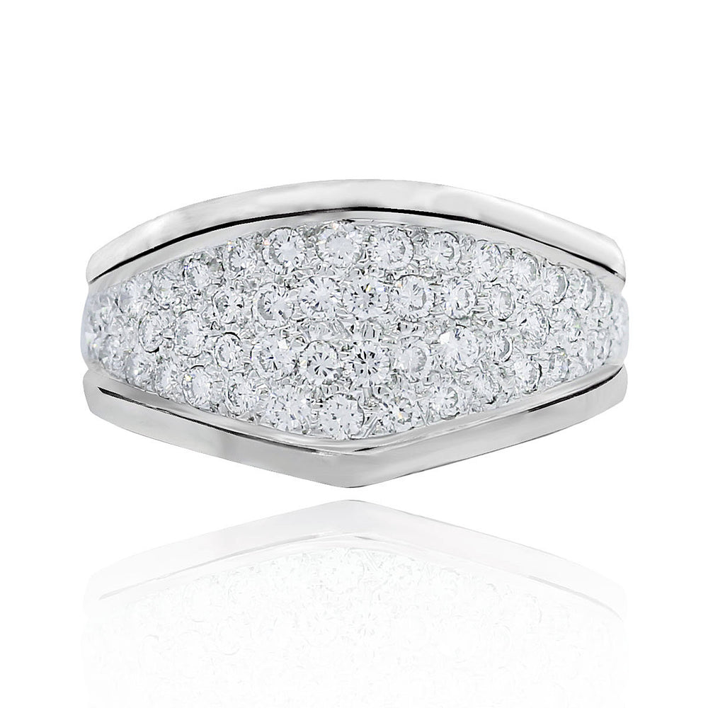 18k White Gold .75ctw Pave Diamond Ring