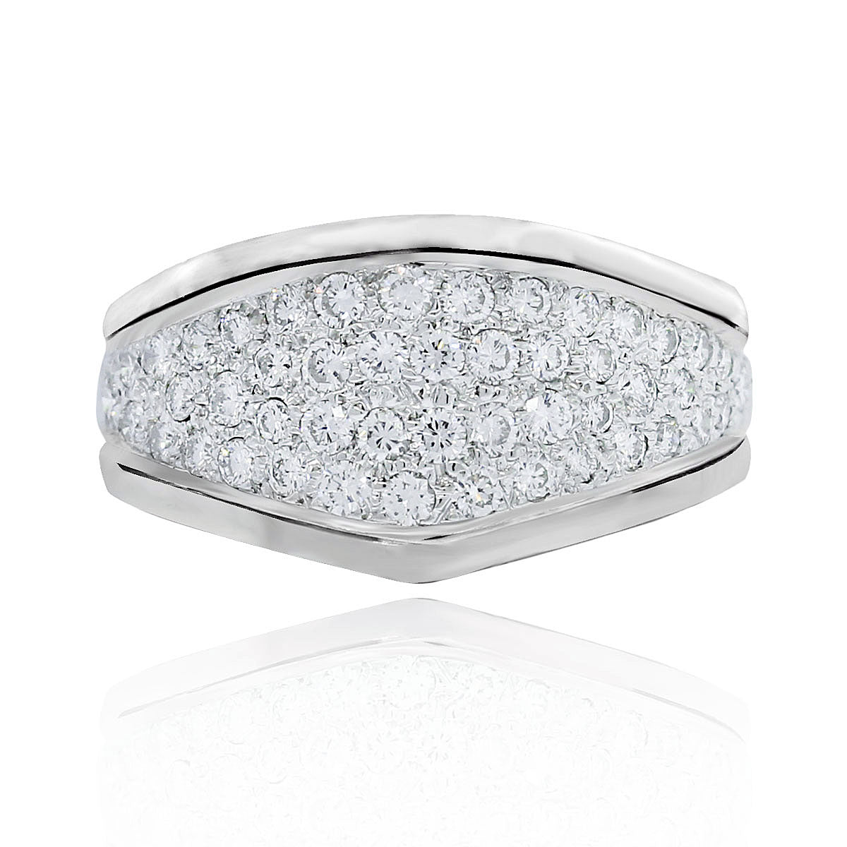 18k White Gold .75ctw Pave Diamond Ring