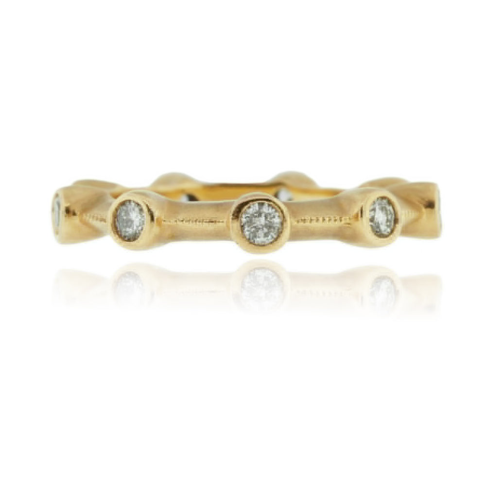 18k Rose Gold 0.45ctw Diamond Bezel Set Ring