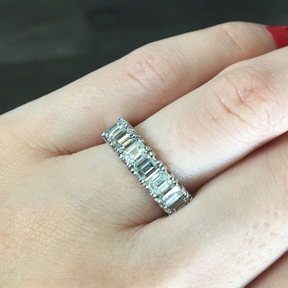 Platinum 2ctw Emerald Cut Diamond Band