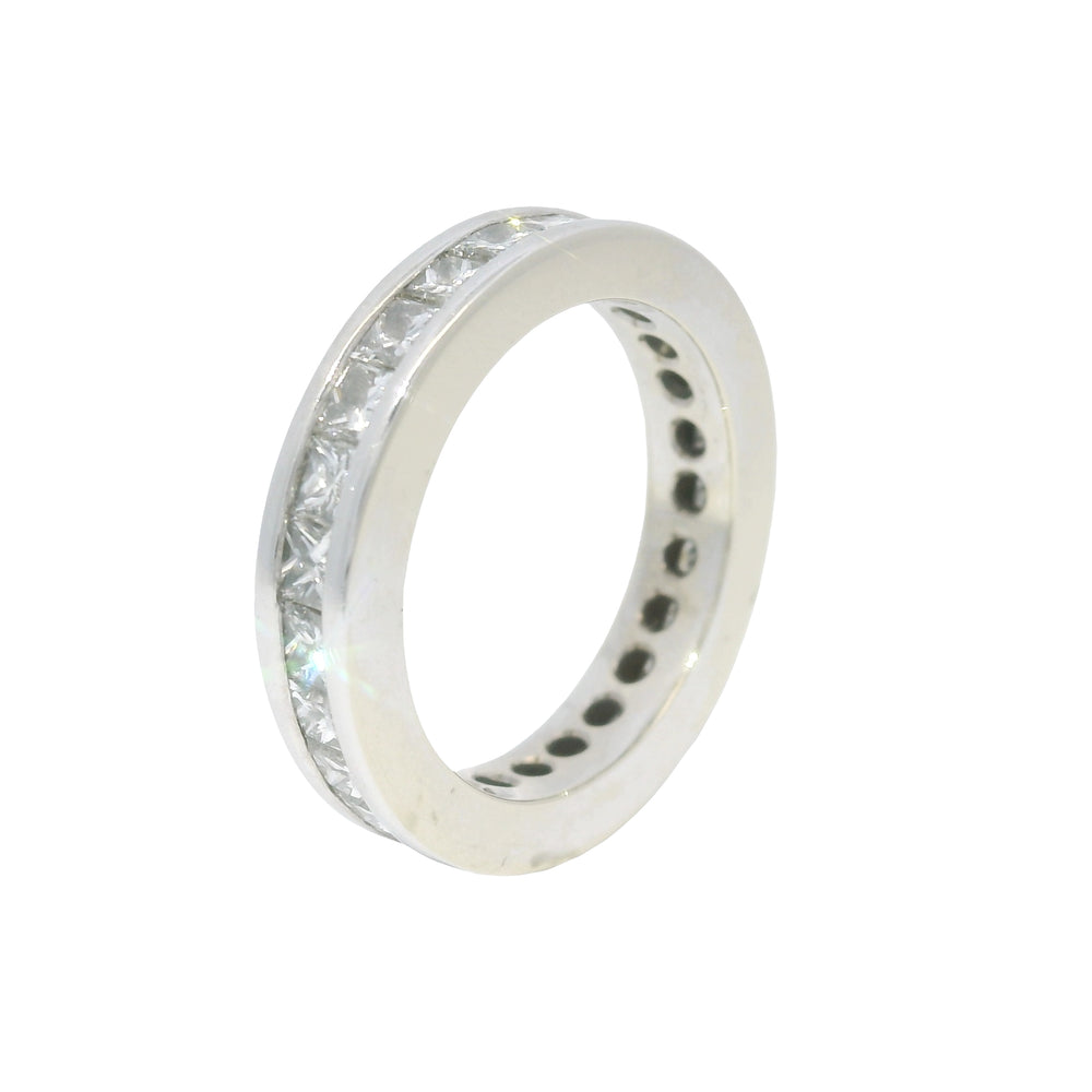 14k White Gold Natural 1.25 Carat Princess Cut Diamond Eternity Ring — product photo 2