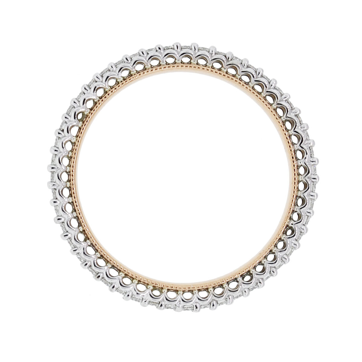 Verragio 18k White and Rose Gold 0.45ctw Eternity Wedding Band