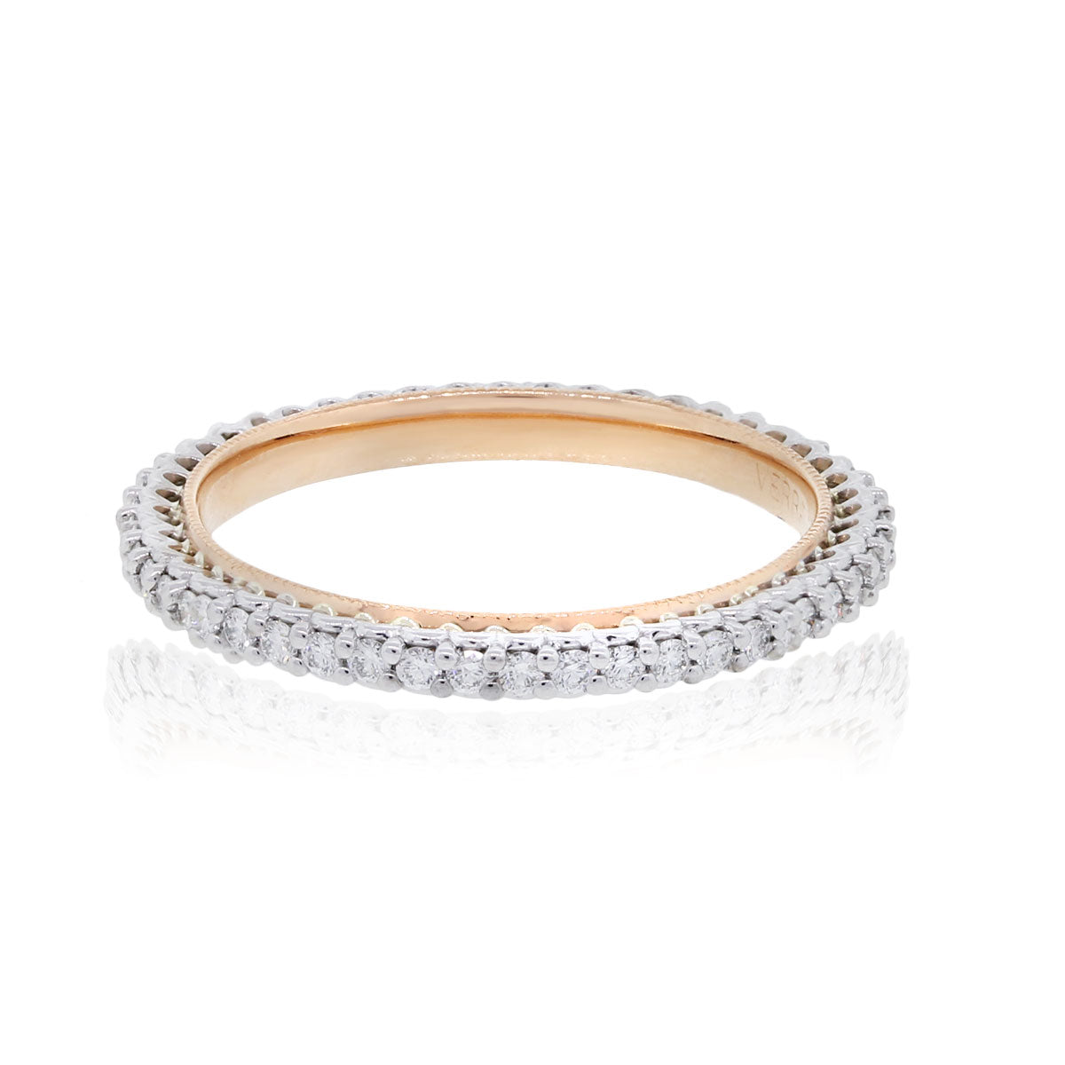 Verragio 18k White and Rose Gold 0.45ctw Eternity Wedding Band