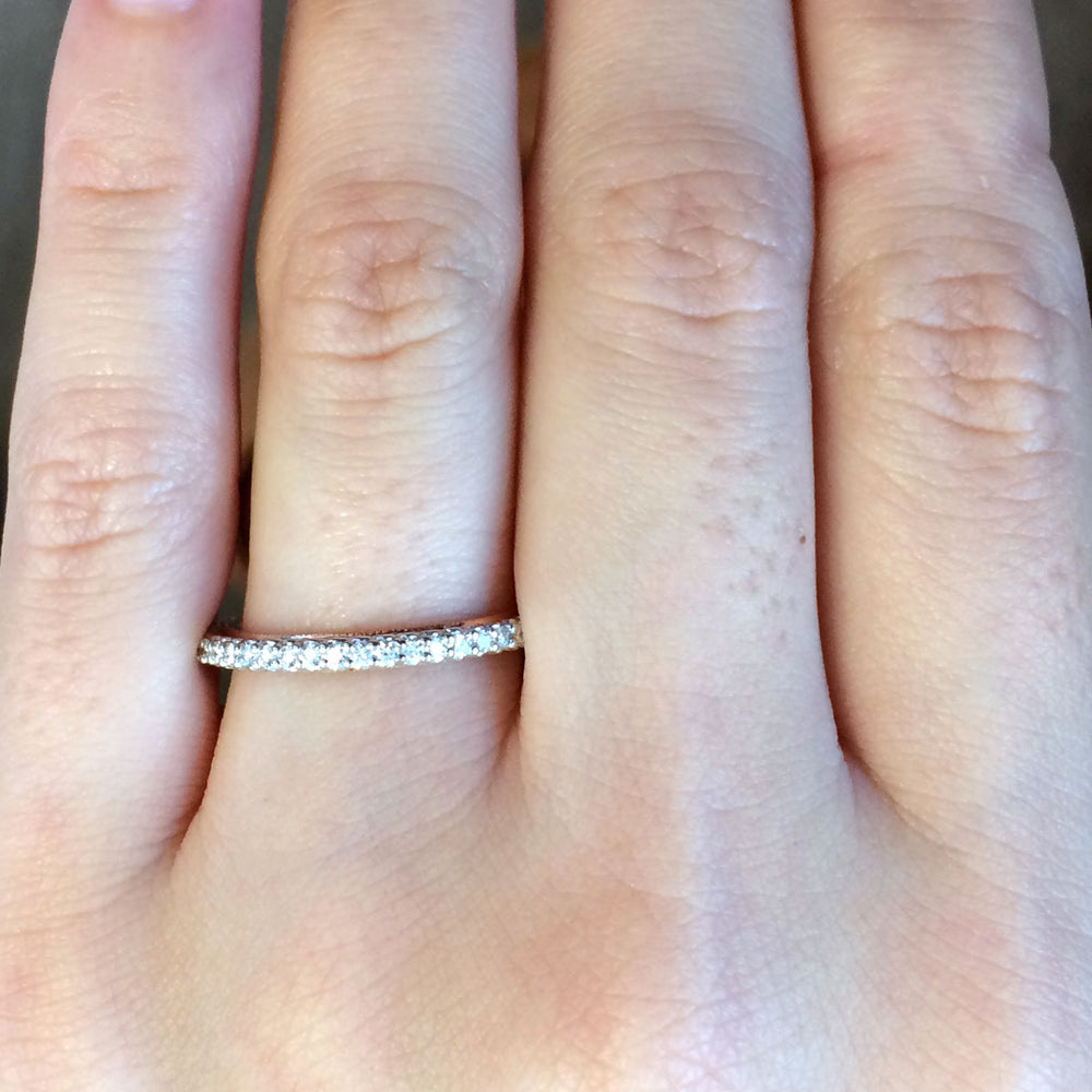 Verragio 18k White and Rose Gold 0.45ctw Eternity Wedding Band