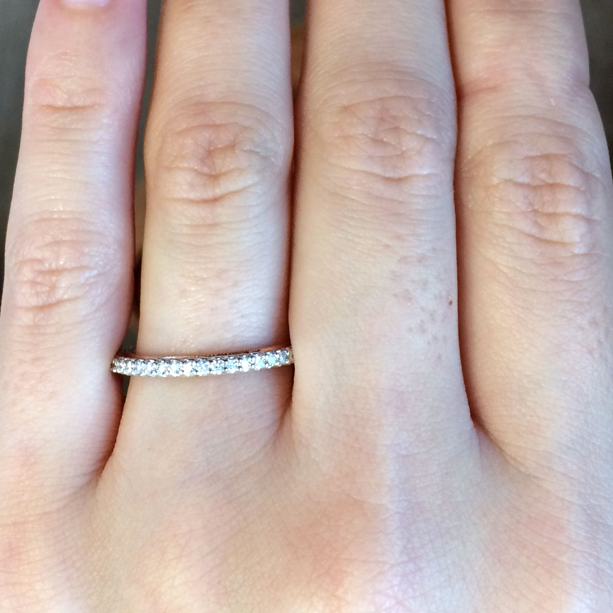 Verragio 18k White and Rose Gold 0.45ctw Eternity Wedding Band