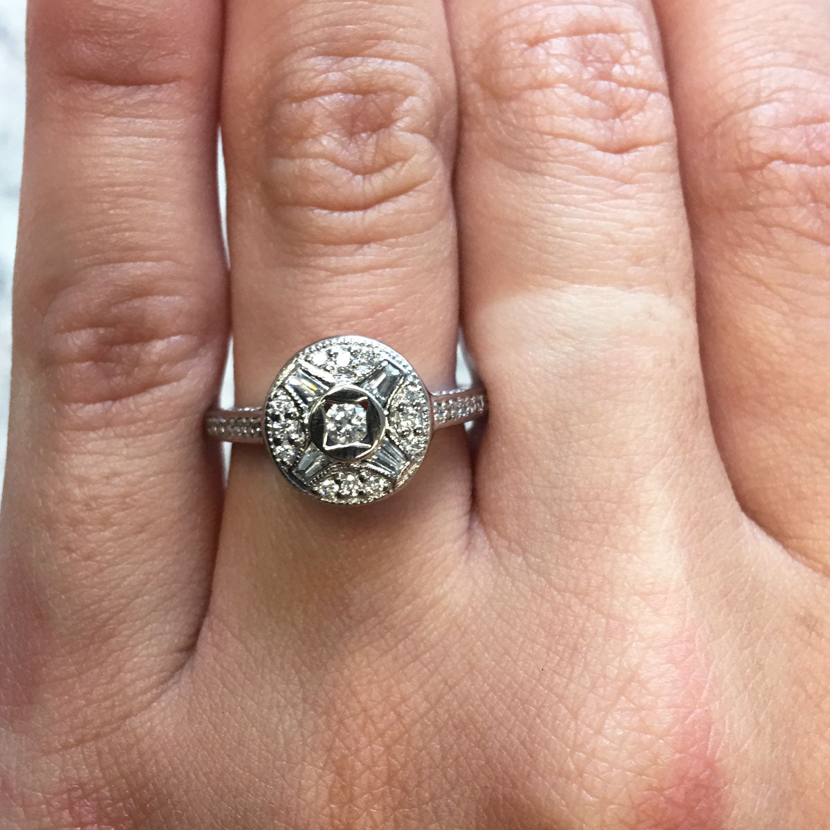 Tacori 18k White Gold 0.50ctw Diamond Deco Style Ring