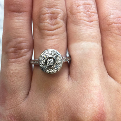 Tacori 18k White Gold 0.50ctw Diamond Deco Style Ring