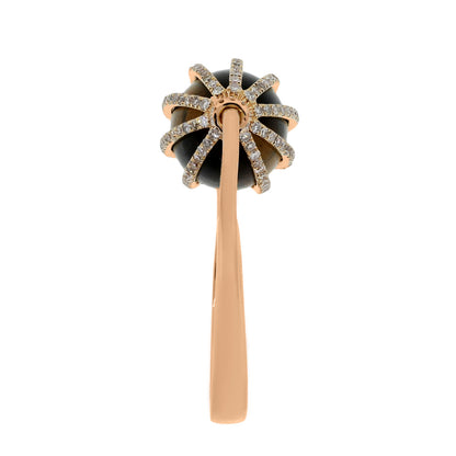 18k Rose Gold 1ctw Diamond and Tiger's Eye Spinning Ring