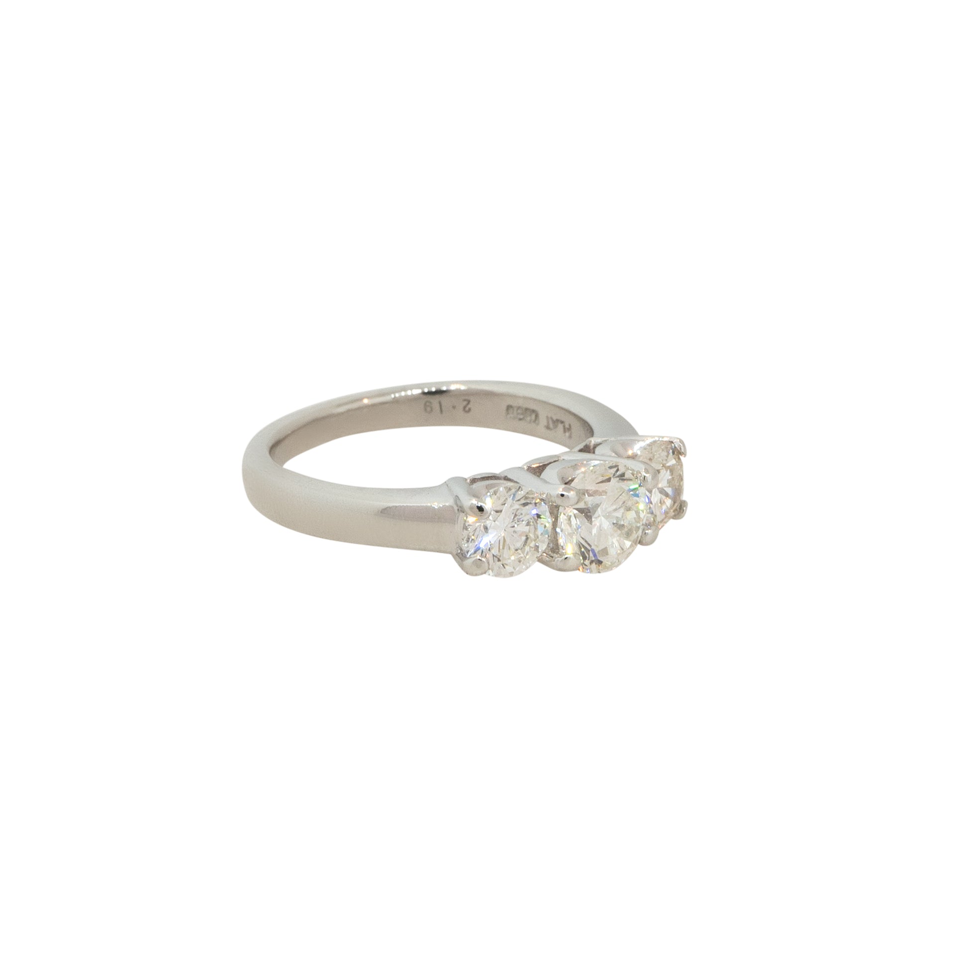 Platinum 2.19ctw 3 Stone Diamond Engagement Ring