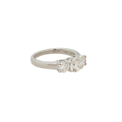 Platinum 2.19ctw 3 Stone Diamond Engagement Ring