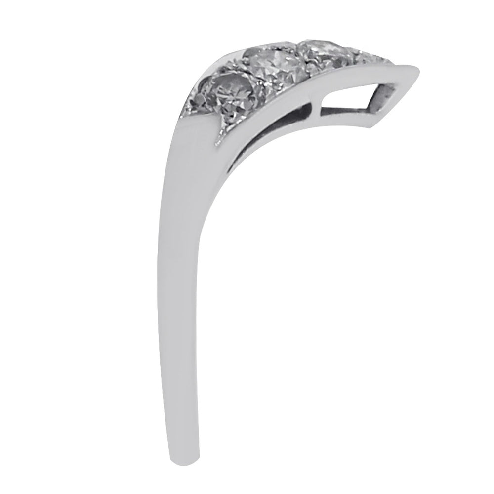 14k White Gold 1ctw Diamond V Ring