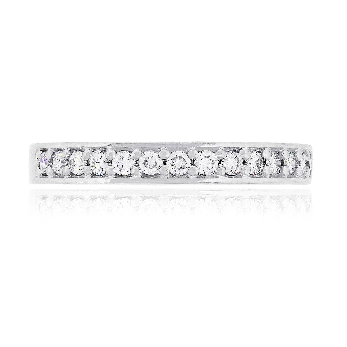 14k White Gold 0.28ctw Round Diamond Wedding Band
