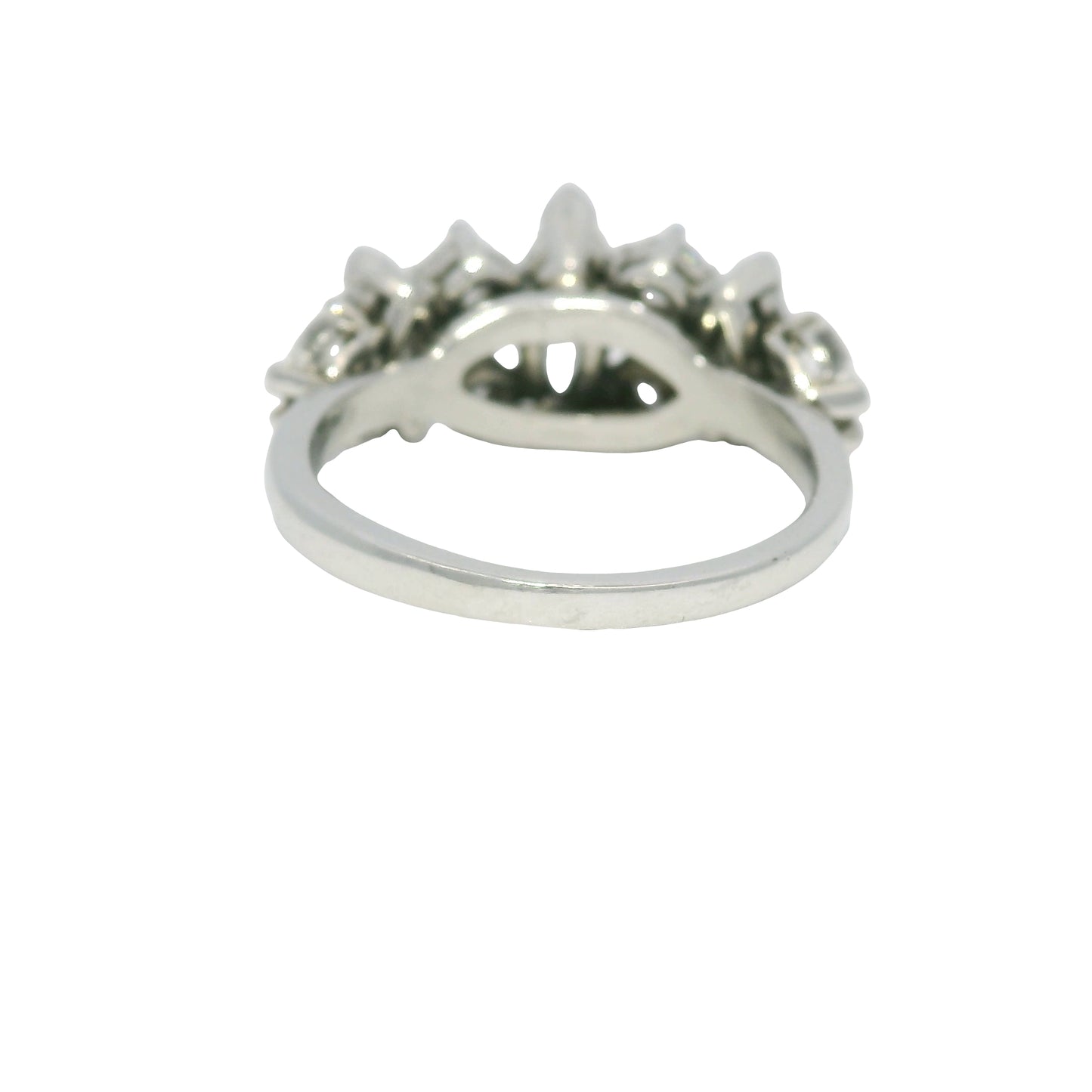 Platinum Natural Marquise Cut Diamond With Accent Side Stones Ring