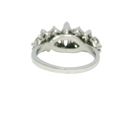 Platinum Natural Marquise Cut Diamond With Accent Side Stones Ring