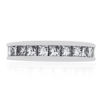 14k White Gold 1ctw Princess Cut Diamond Band