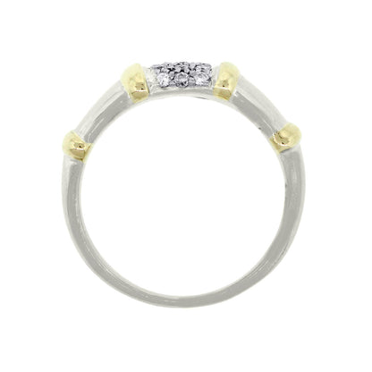 14k Two Tone 0.30ctw Diamond Pave Bamboo Style Ring