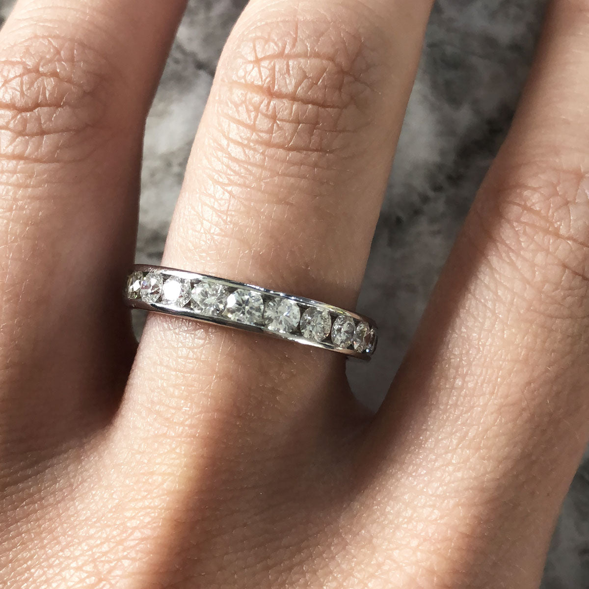 Tiffany & Co. Platinum 2.30ctw Channel Set Diamond Eternity Band Ring