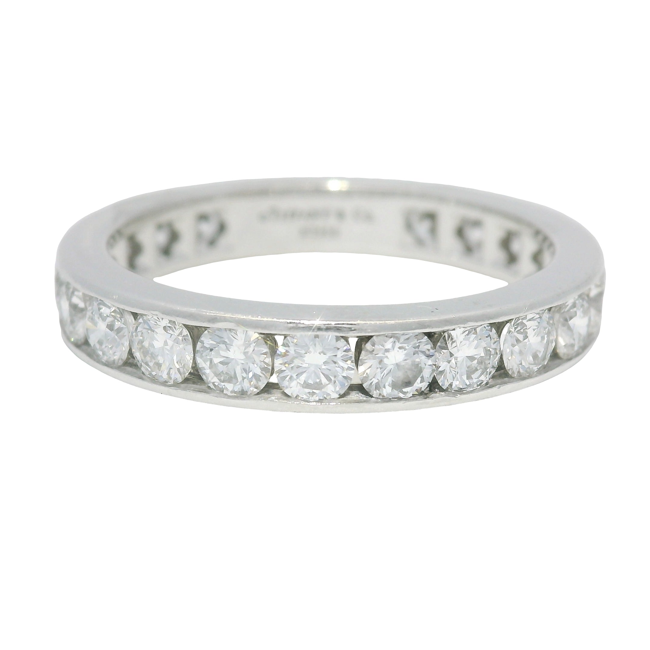 Tiffany & Co. Platinum Natural Round Brilliant Diamond Eternity Ring