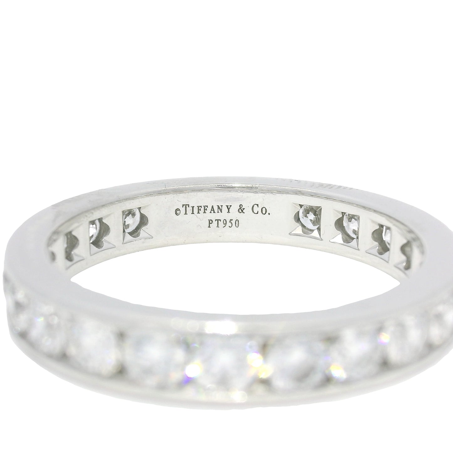 Tiffany & Co. Platinum Natural Round Brilliant Diamond Eternity Ring
