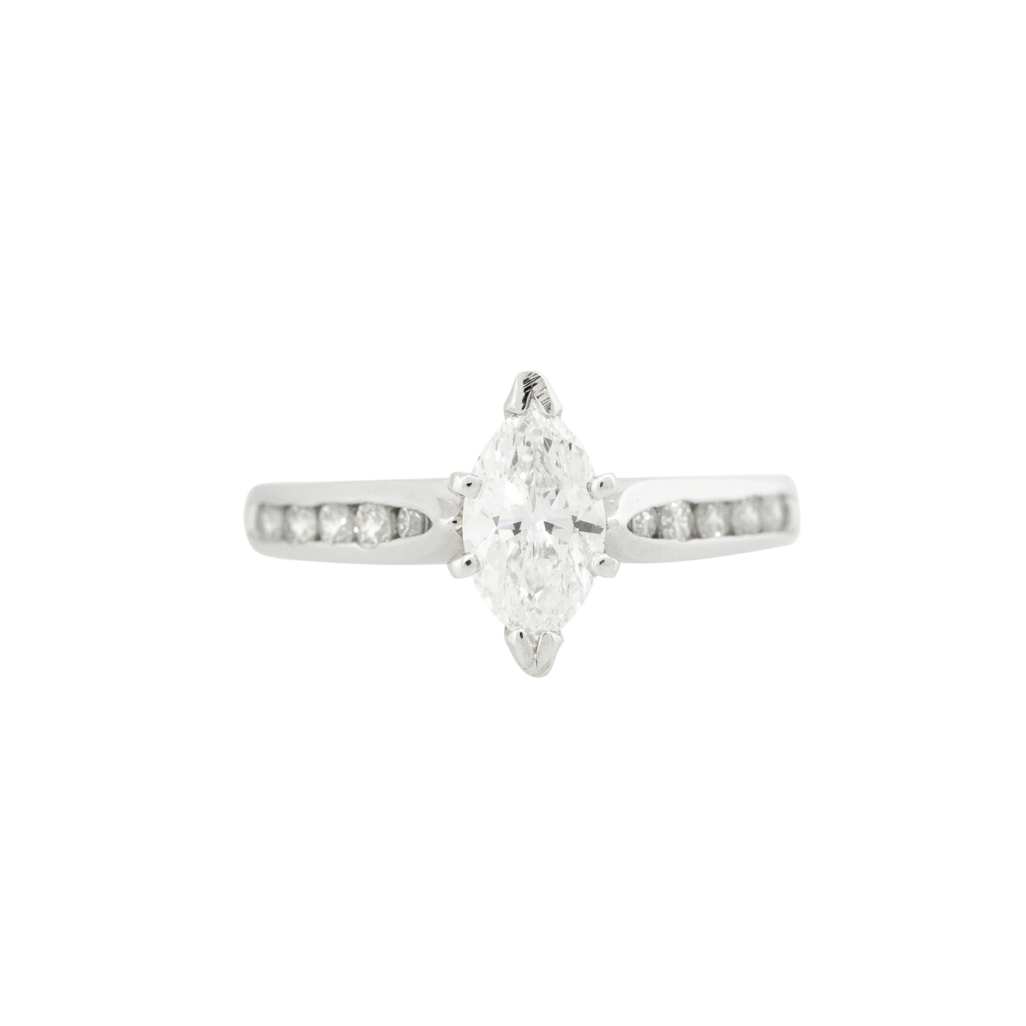 GIA Certified Platinum 0.98ctw Marquise Cut Diamond Engagement Ring