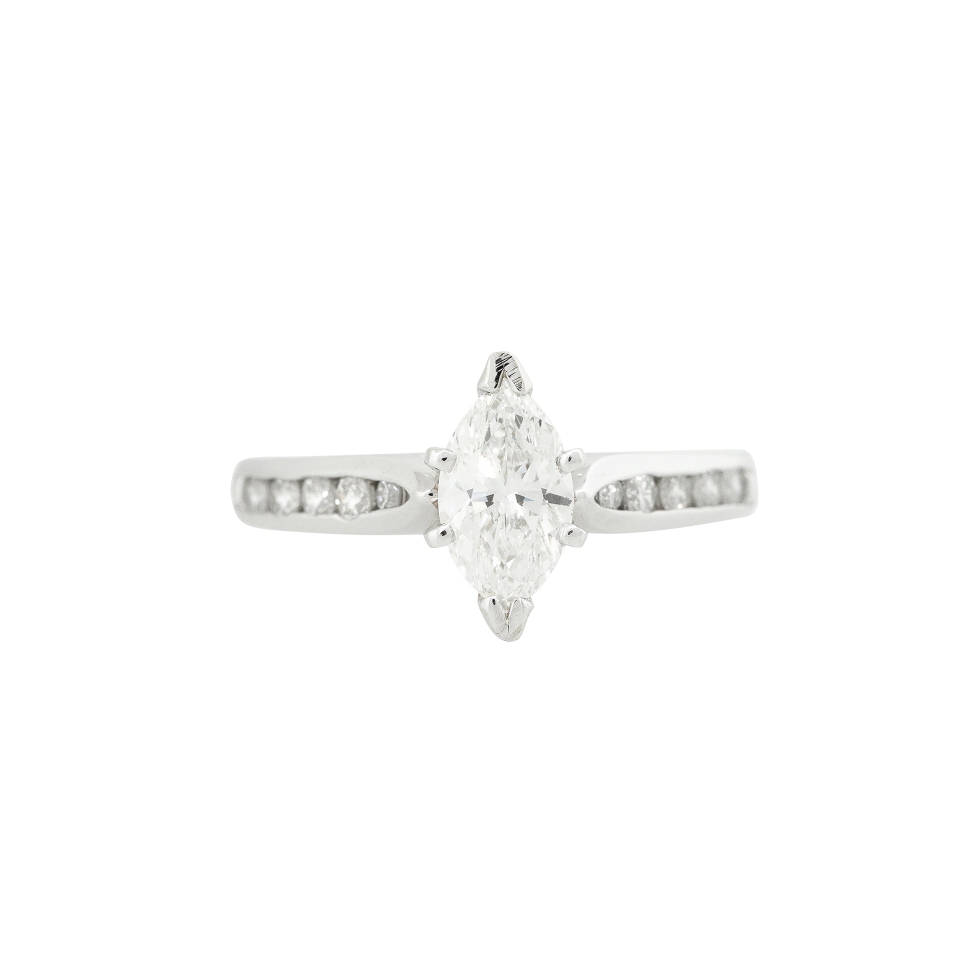 GIA Certified Platinum 0.98ctw Marquise Cut Diamond Engagement Ring