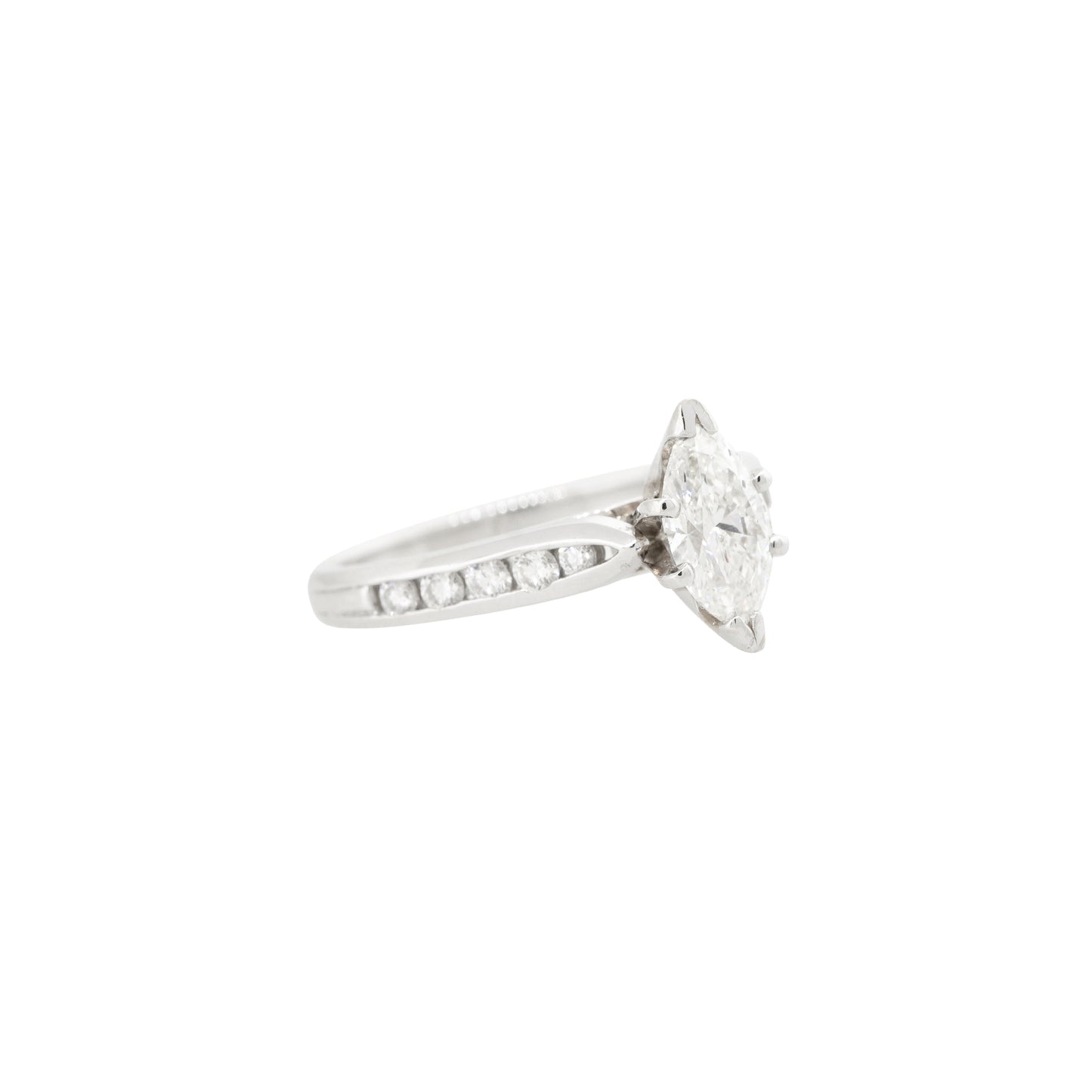 GIA Certified Platinum 0.98ctw Marquise Cut Diamond Engagement Ring
