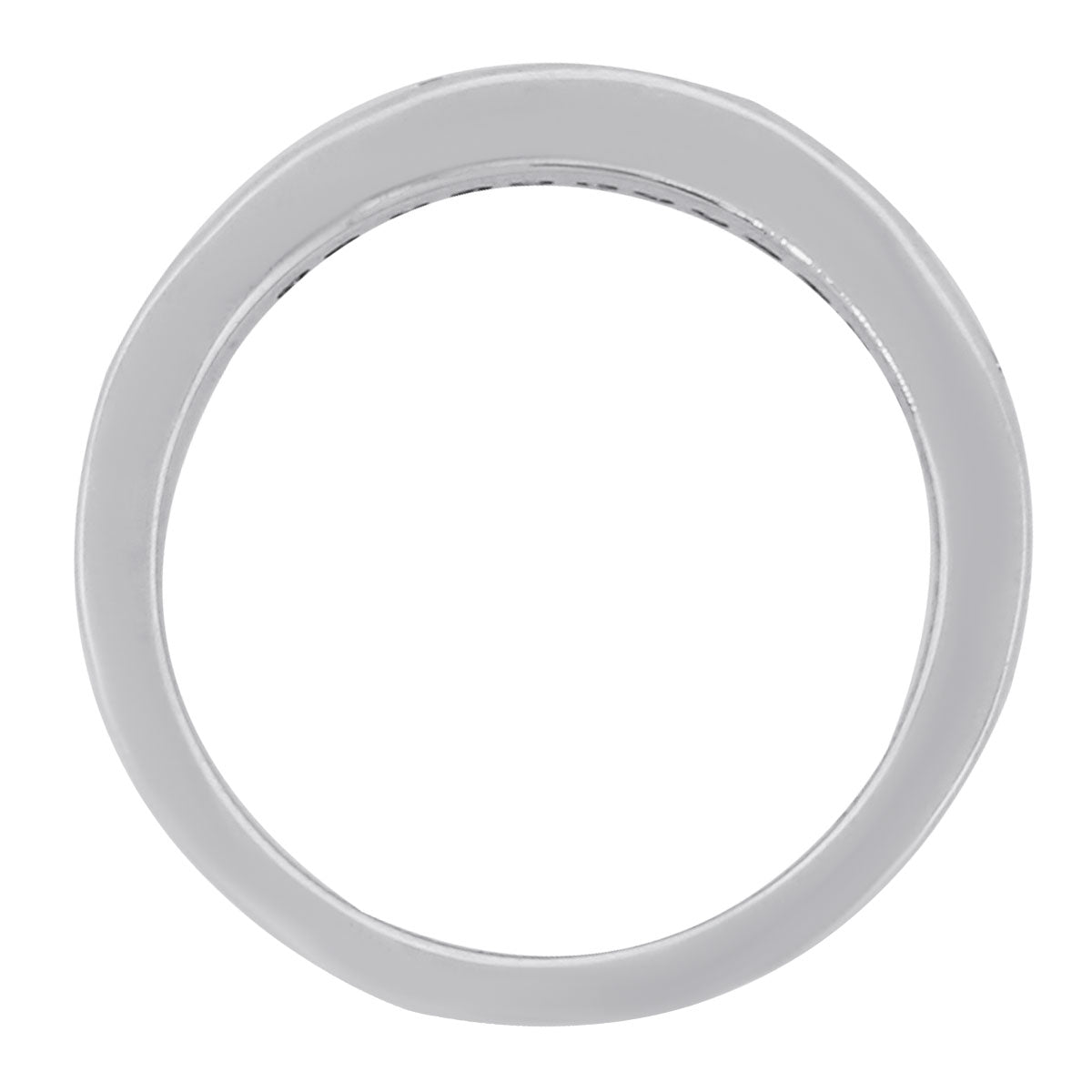 14k White Gold 0.15ctw Diamond and 0.15ctw Emerald Band