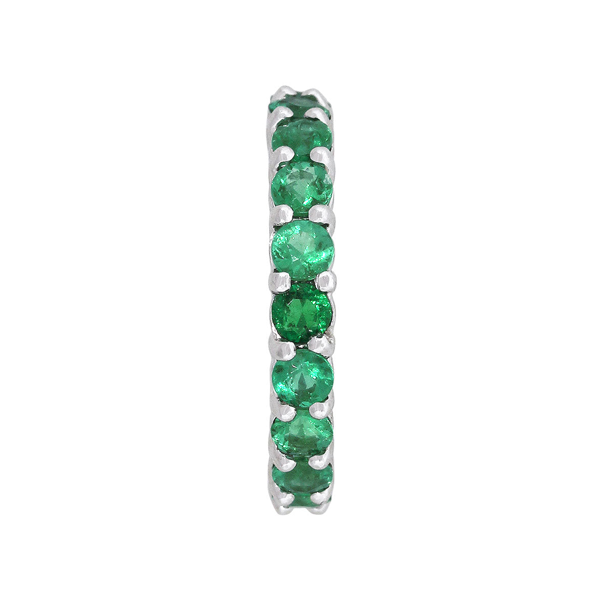 Platinum 4ctw Round Emerald Eternity Ladies Band Ring