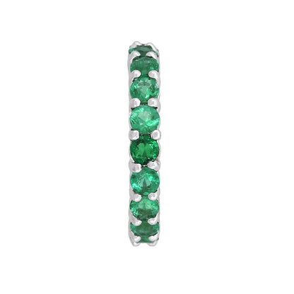 Platinum 4ctw Round Emerald Eternity Ladies Band Ring