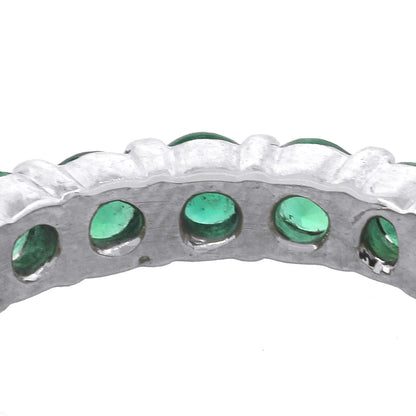 Platinum 4ctw Round Emerald Eternity Ladies Band Ring