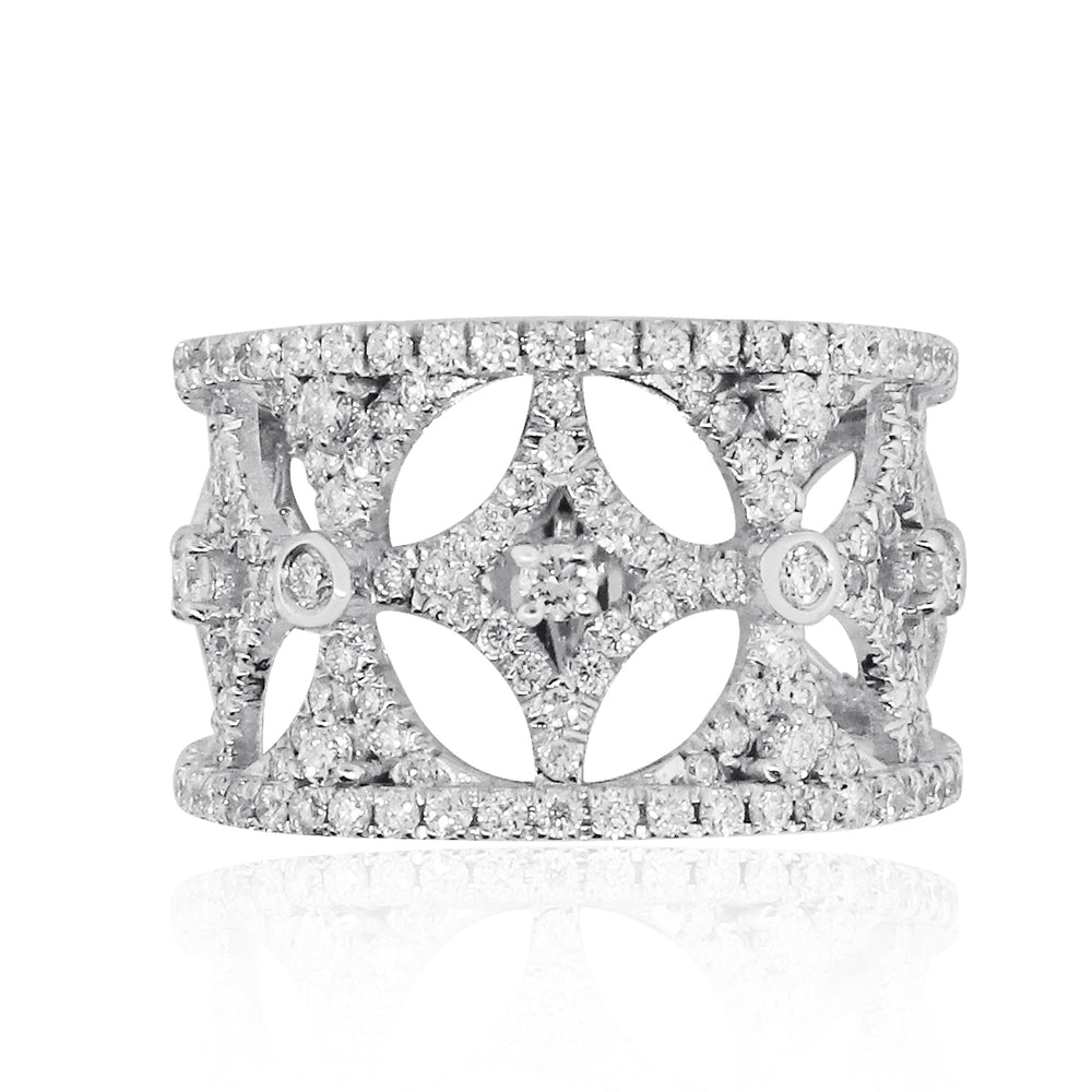 14k White Gold 1.25ctw Diamond Filigree Ring