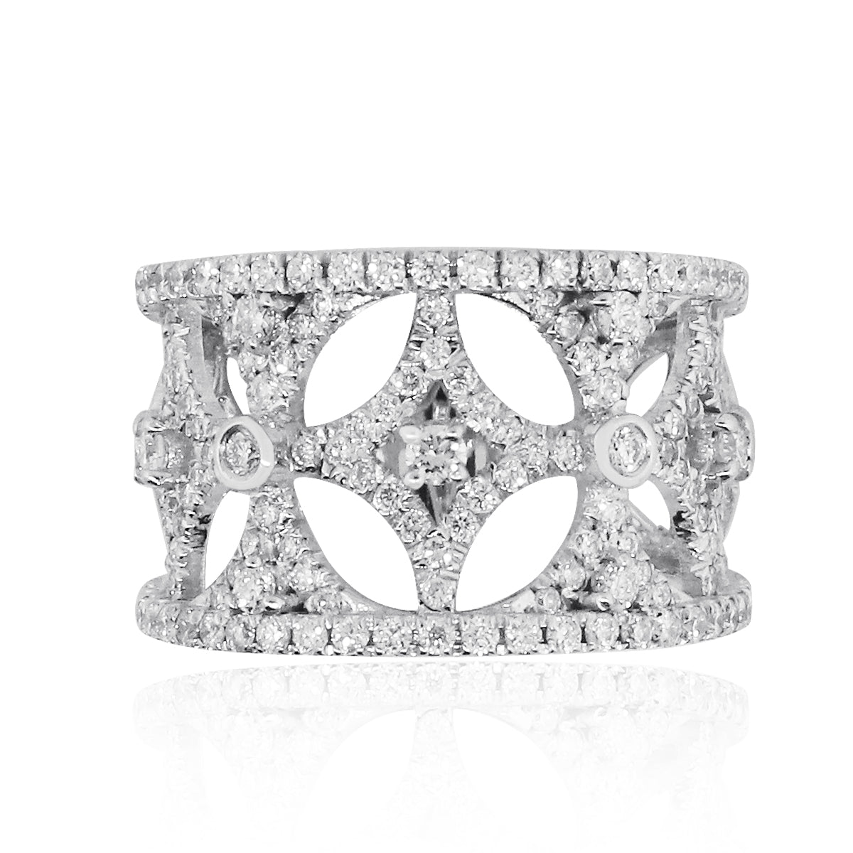 14k White Gold 1.25ctw Diamond Filigree Ring