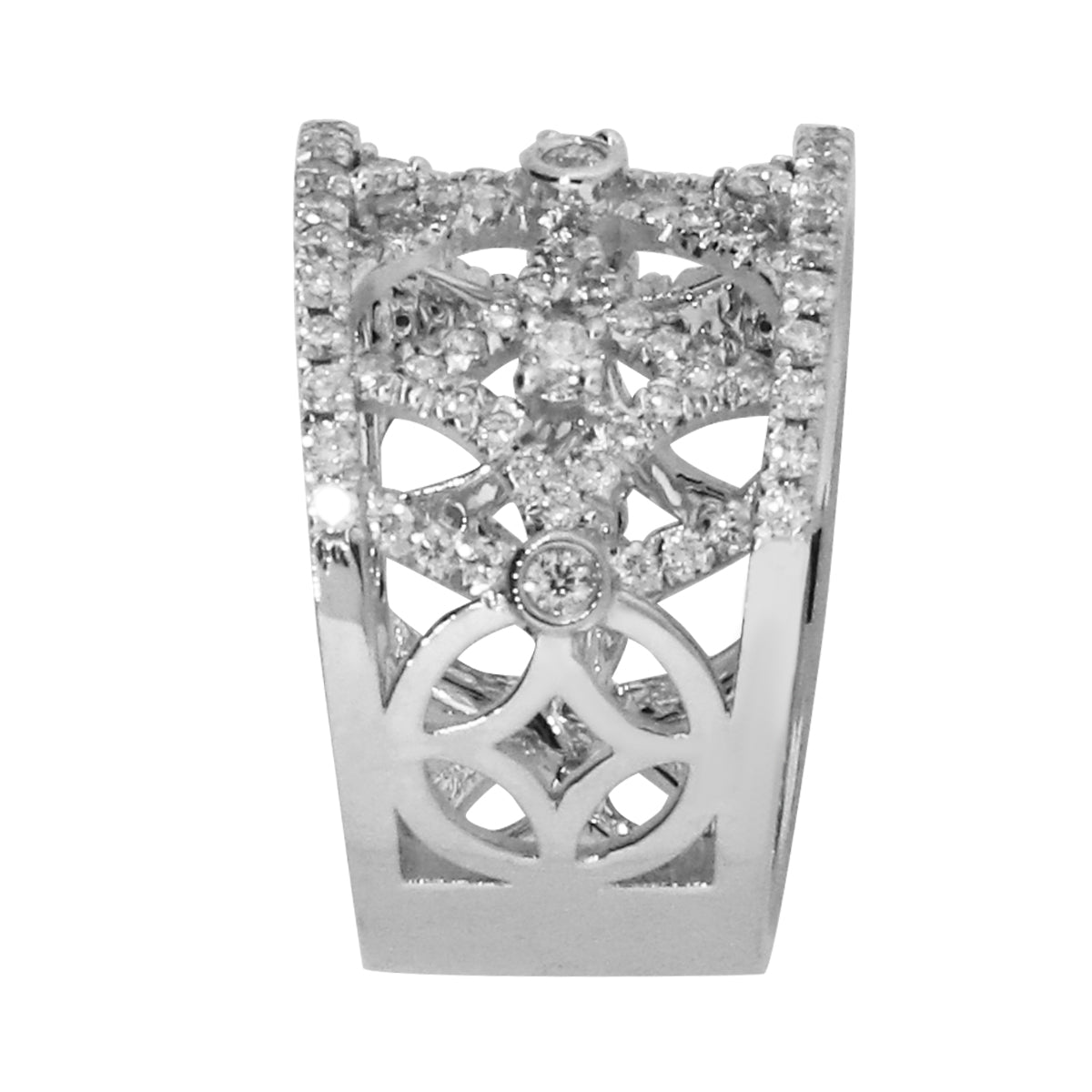 14k White Gold 1.25ctw Diamond Filigree Ring