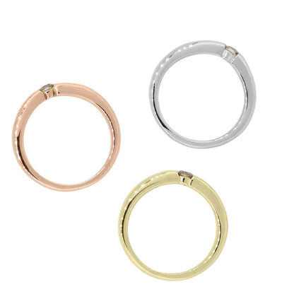 14k Tri Color Gold 0.15ctw Diamond Stackable Ring Set