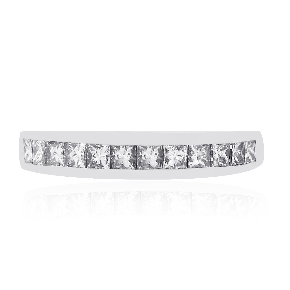 14k White Gold 0.65ctw Diamond Wedding Band