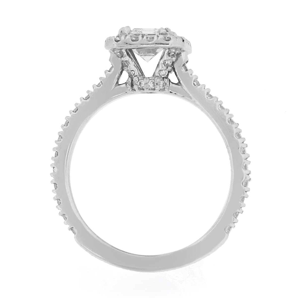 GIA Certified Platinum 1.58ctw Emerald Cut Diamond Engagement Ring