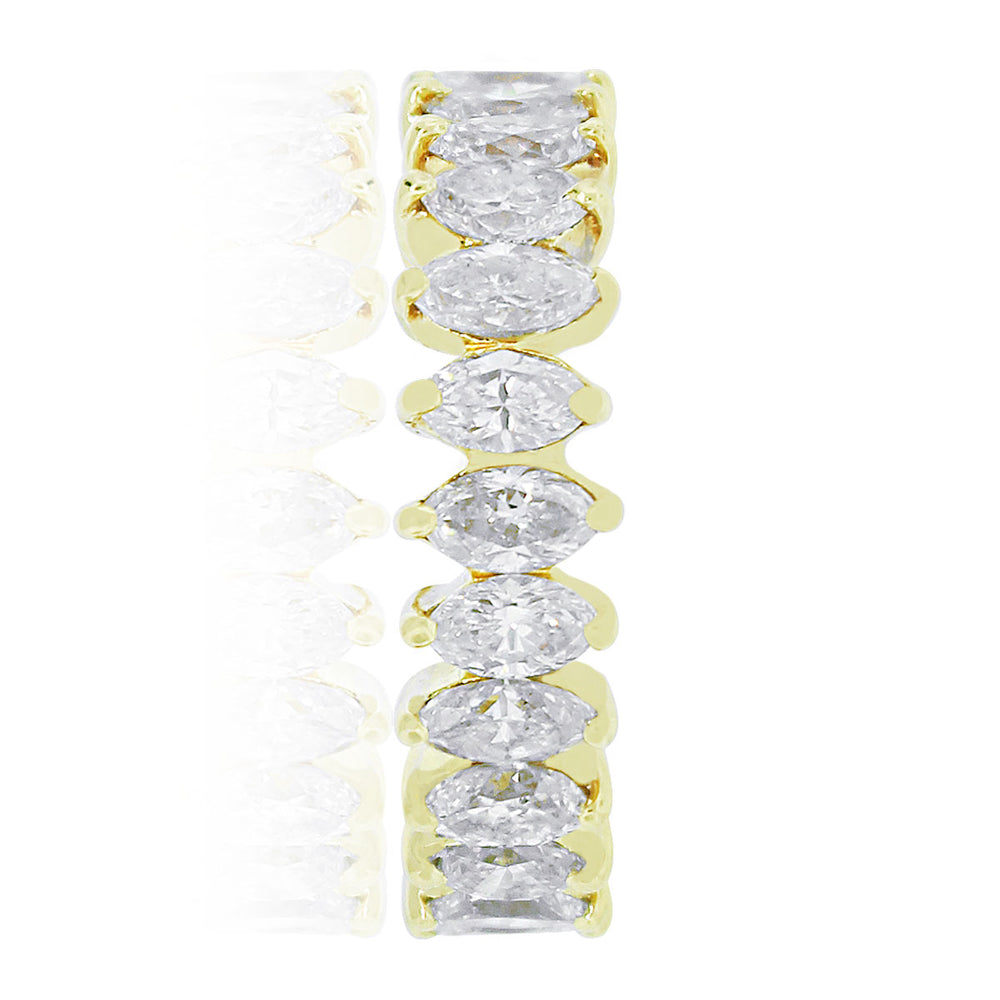 18k Yellow Gold 3.50ctw Natural Marquise Diamond Eternity Band