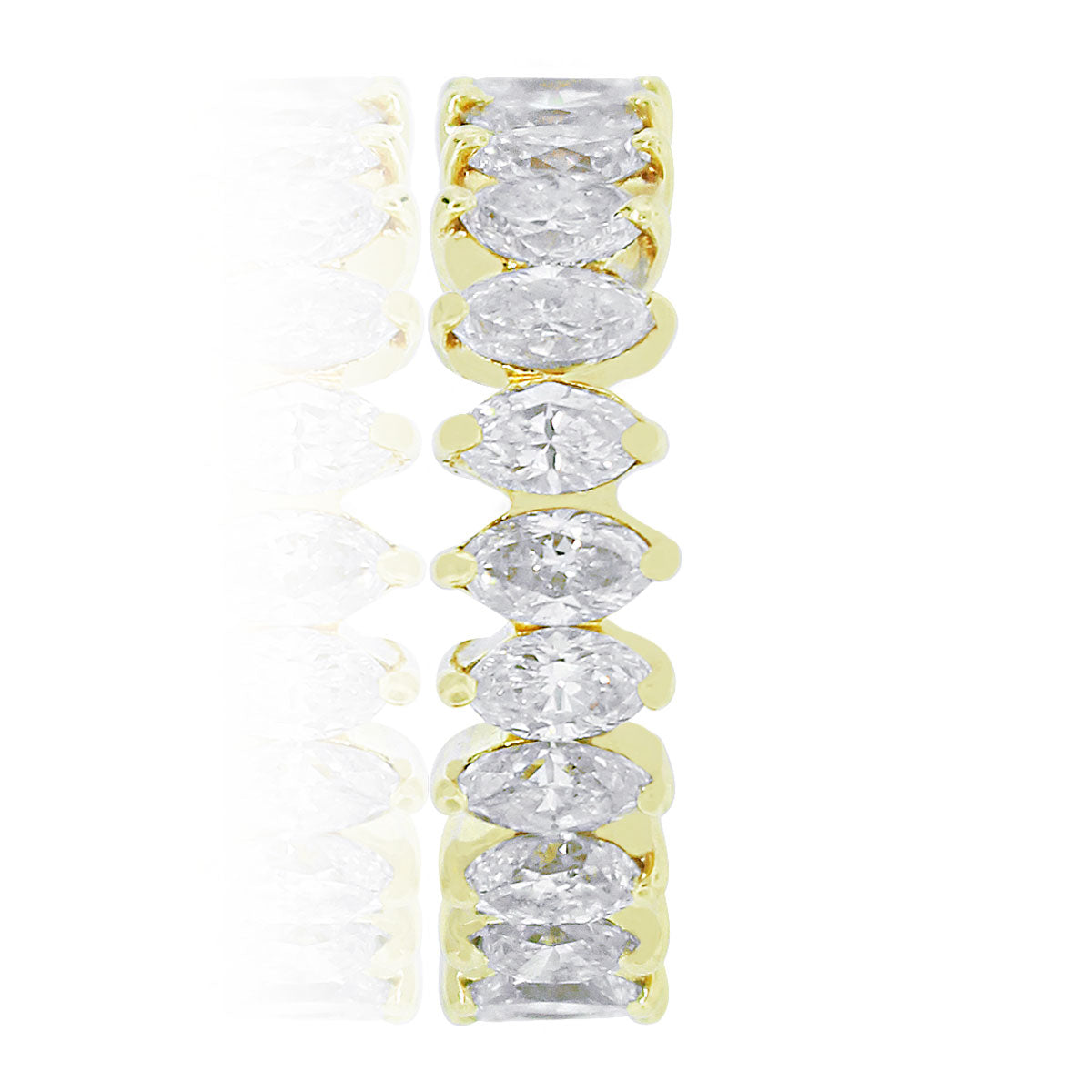 18k Yellow Gold 3.50ctw Natural Marquise Diamond Eternity Band