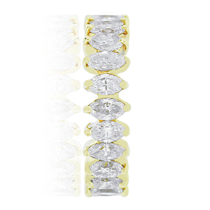 18k Yellow Gold 3.50ctw Natural Marquise Diamond Eternity Band